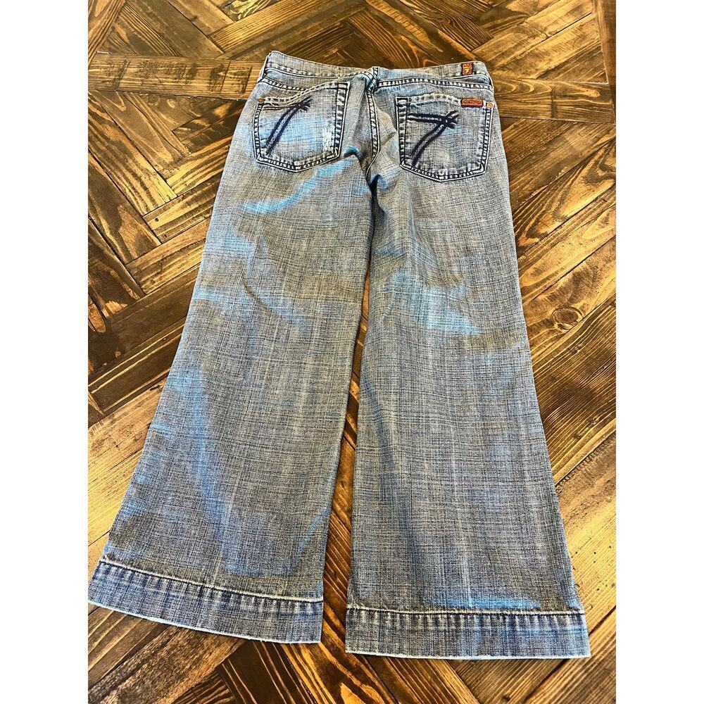7 For All Mankind Cropped Jeans Women 27 Preppy Academia Twee Coquette Grunge - Picture 4 of 12